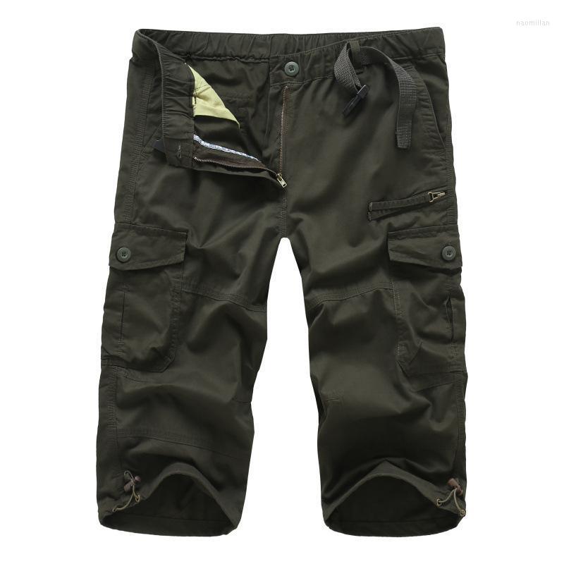 

Men' Shorts Mens Multi Pocket Trousers Loose Cotton Straight Short Pants Summer Men Arrival Brand Big Size -5XL Beach ShortsMen' Naom22, Khaki