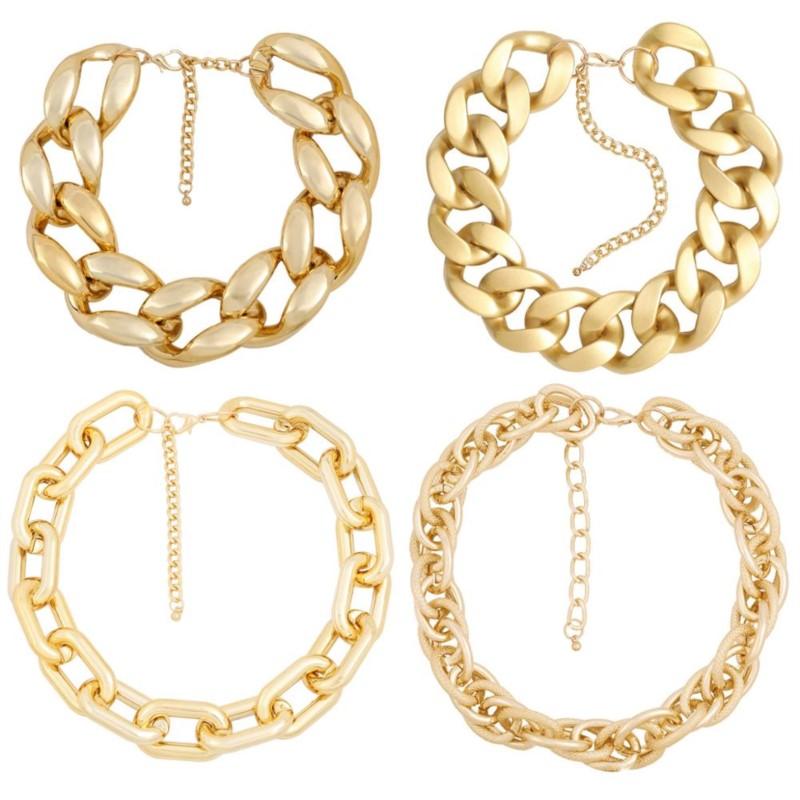 

Chains 2022 Punk Thick Choker Necklace For Women Fashion Hip Hop Gothic Cuban Charm Metallic Statement