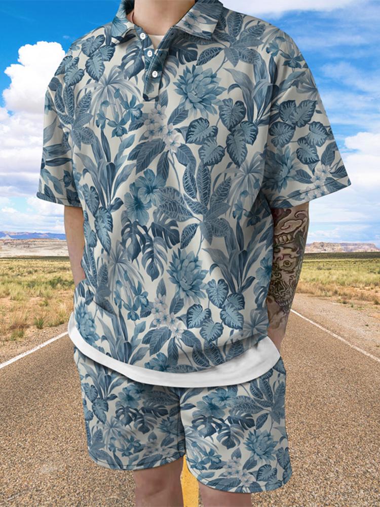 

Men's Tracksuits Summer Lapel Short Sleeve Shirt Pockets Shorts Men Casual Suits 2 Pieces Streetwear 2022 Fashion MenS Printed Sets Streetwe, 21 print