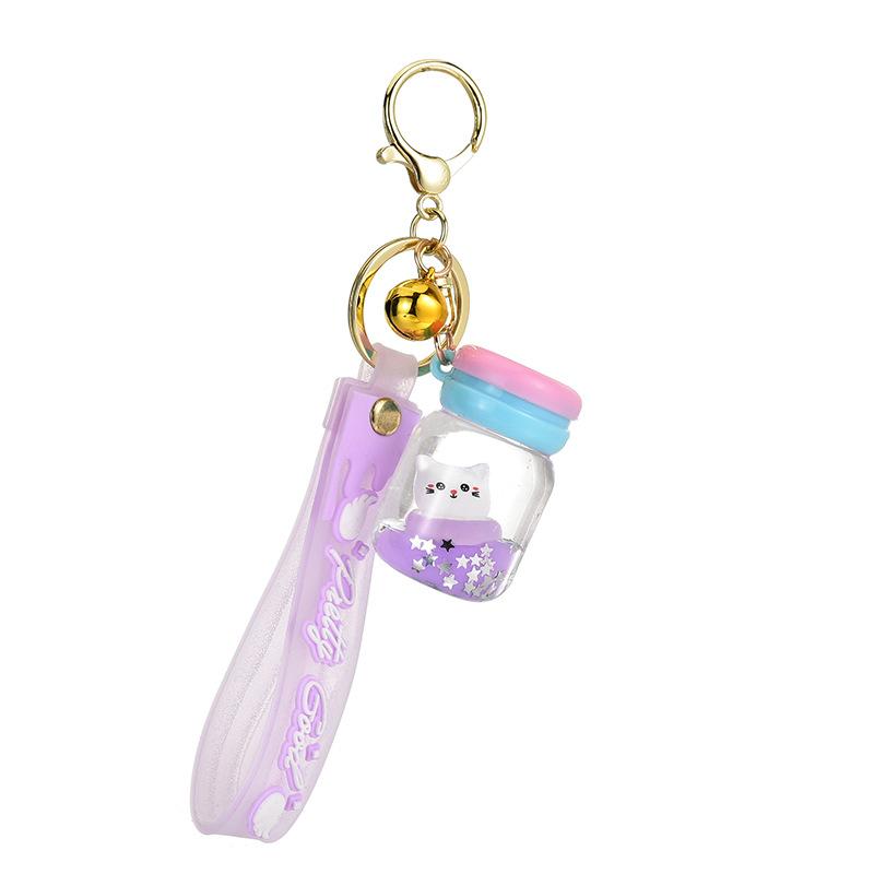 

Keychains Drift Bottle Acrylic Key Chain Quicksand Pendant Liquid Creative Cute Keychain For Women AccessoriesKeychains