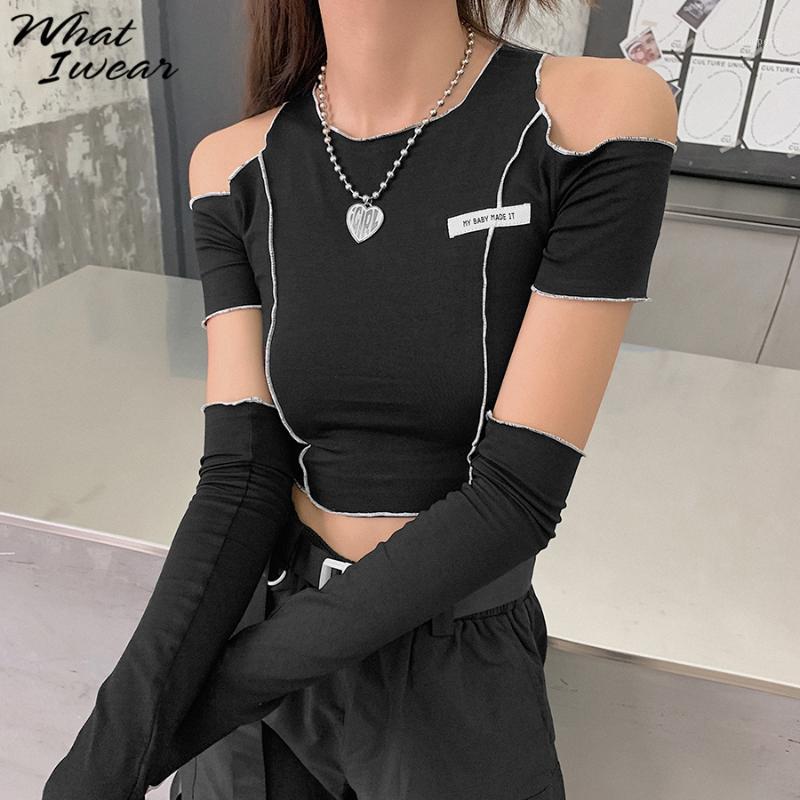 Sweats à capuche pour femmes Sweat-shirts à épaules dénudées Femme Mode décontractée Croped Chic Sweat-shirt Style coréen Streetwear Vêtements de