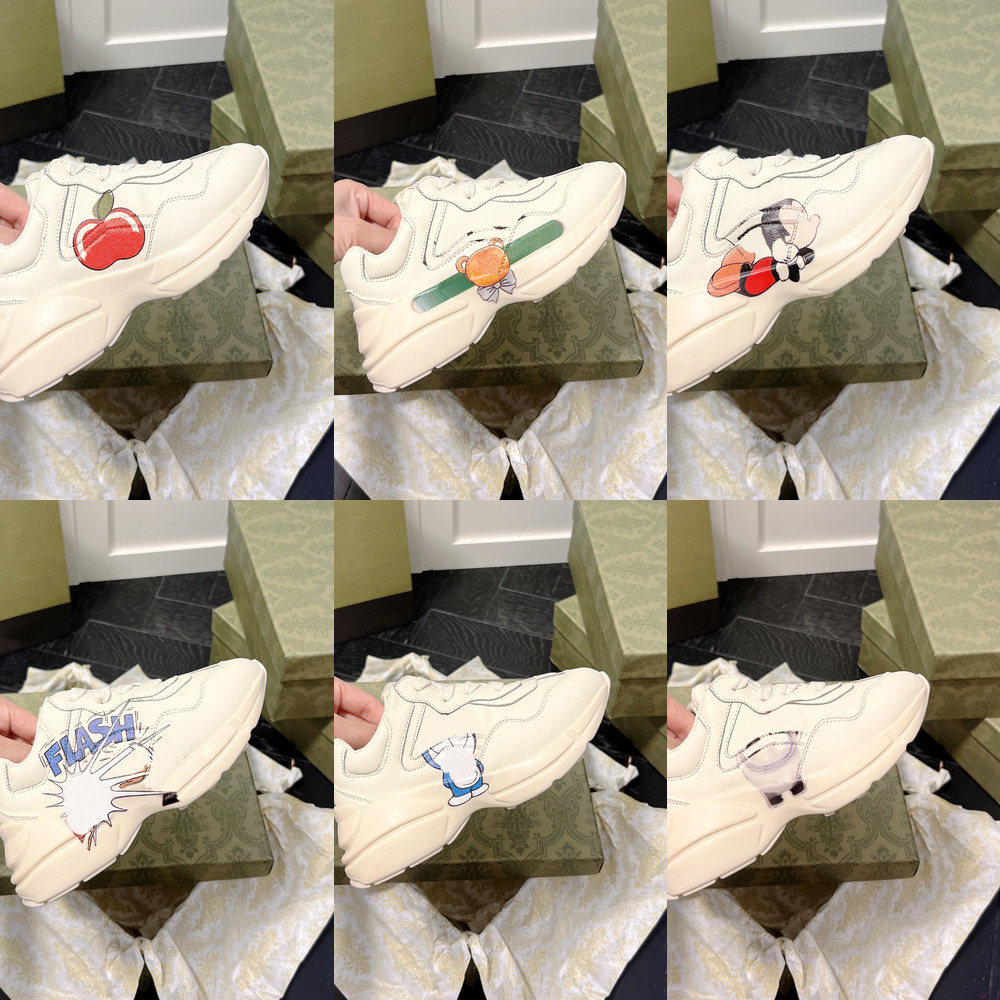 

luxury designer G Rhyton kids toddlers platform Shoes boys girls dad Sneakers white Red Lips students baby Runner Trainer classic vintage Dad Shoe size 25-34, Guct7221