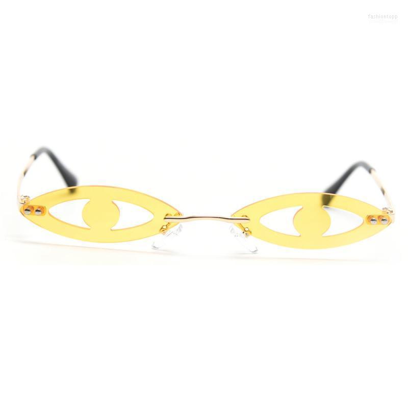 

Sunglasses Super Cute Small Chic Rimless Unisex EYE Shape Unique Design Party UV400 NXSunglassesSunglasses