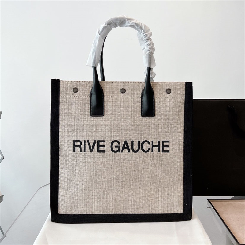 

Designer Womens Tote Bags Rive Gauche Tote Shopping Bag Fashion Large Beach Bag Luxury Designer Travel Crossbody Shoulder Purses Wallet, Black2