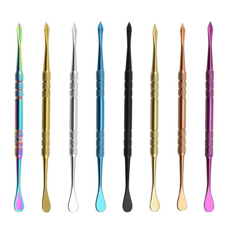 

Smoking Accessories Rainbow silver Dab Tool long dabber tool metal single smoke for wax dry herb GC1103