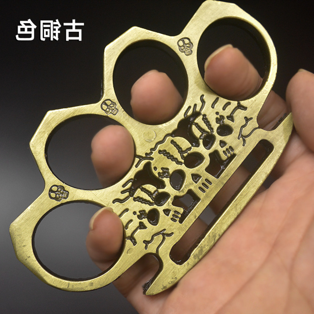 

Self Three Ghost Metal Defense Edc Four Finger Fist Clasp Ring Alloy Steel Tiger Hand Boxing Set Martial Arts Supplies B4TI