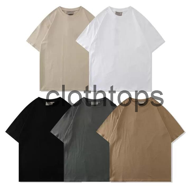 

22SS Mens Designer T Shirts essentials Chest Letter fear Laminated of Print god Short Sleeve High Street Loose Oversize Casual tshirt Topscp clothing