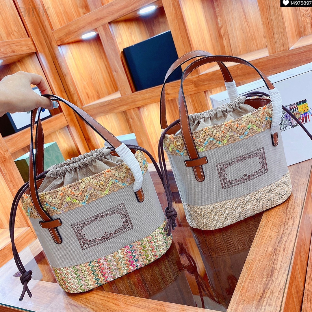 

Drawstring Bucket Bag Women Fashion Shoulder Bags Wallet Sacoche Tote Designer Handbag Weave And Cloth Luxury Designers Purse Womens, #2