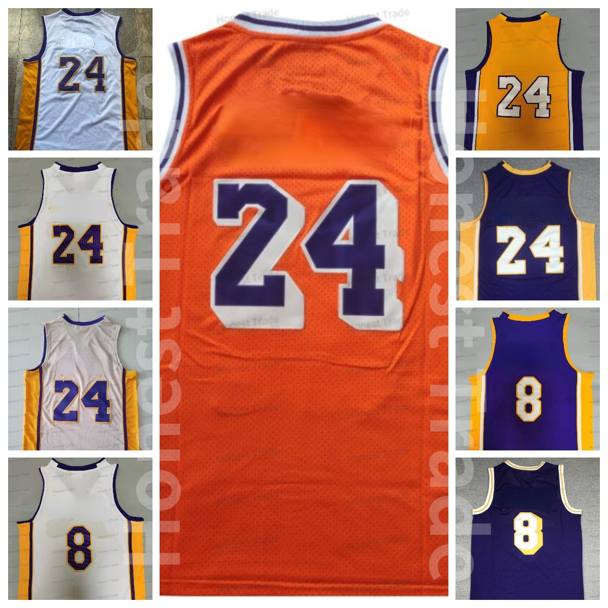 

2009-10 Retro Men 24 Yellow Jersey 2003-04 98 All 8 Purple Vintage Basketball Throwback Mens Orange Mesh Jerseys 2006-07 2008-09, Men jersey
