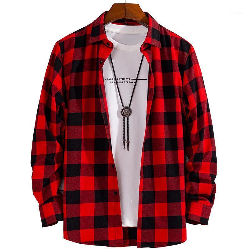 

Fashion Spring Autumn Plaid Casual Flannel Shirts Man Long Sleeve Soft Comfort Slim Fit Styles Men's Jacket Shirt, Gr07