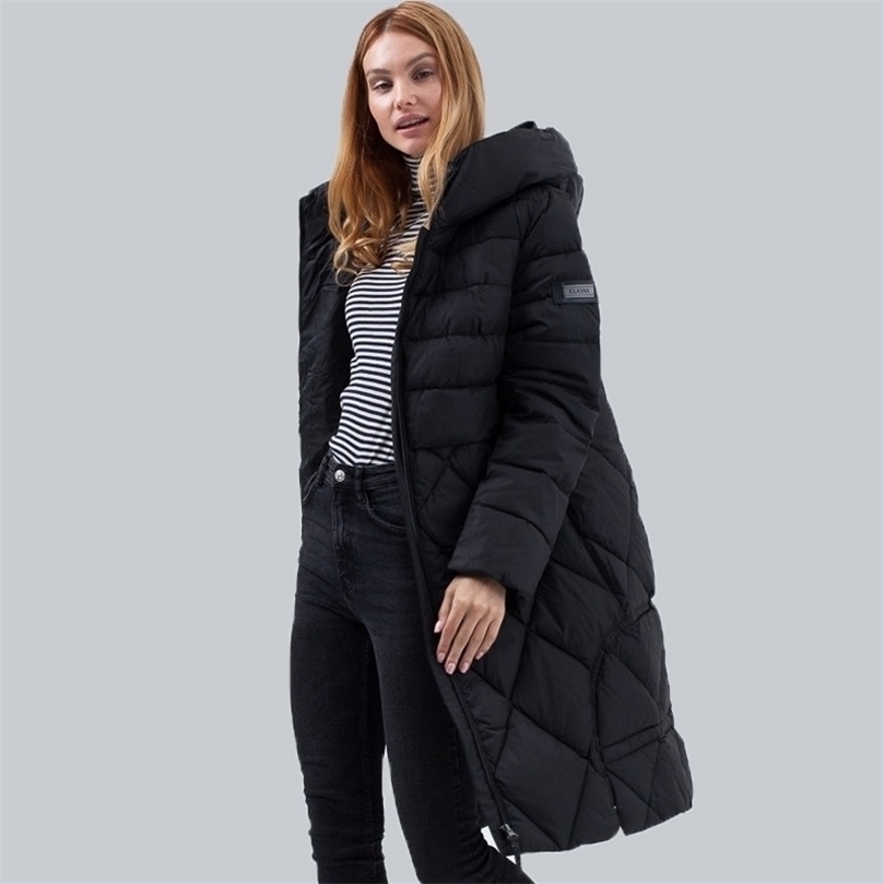 

CEPRASK Winter Jacket Women Plus Size 6XL Long fashion Women's Winter Coat Hooded High Quality Warm Down Jacket Parka 201127, Dark blue