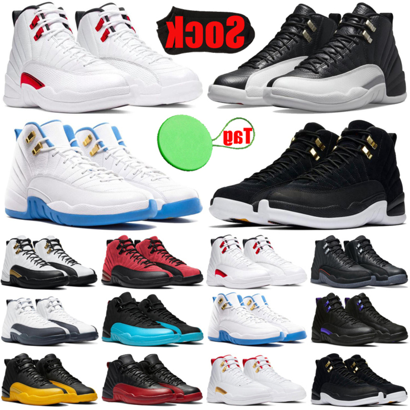 

Jordn0s Top Quality 12 12s Basketball Shoes for Mens Jumpman Playoffs Twist Utility Dark Concord Flu Game Royal Black University Gold Men Trainers, #15 michigan