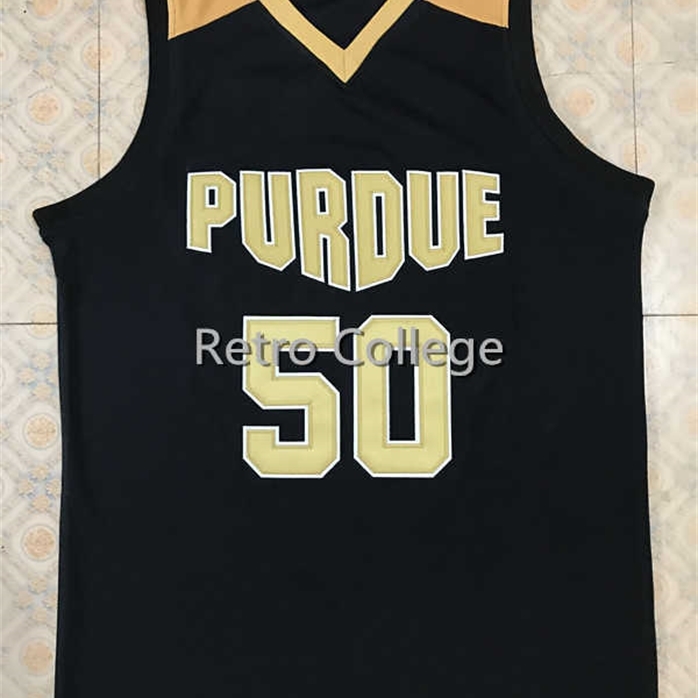 

Sjzl98 #50 Caleb Swanigan Purdue Boilermakers College Throwback Basketball Jersey Stitched any Number and name, Black