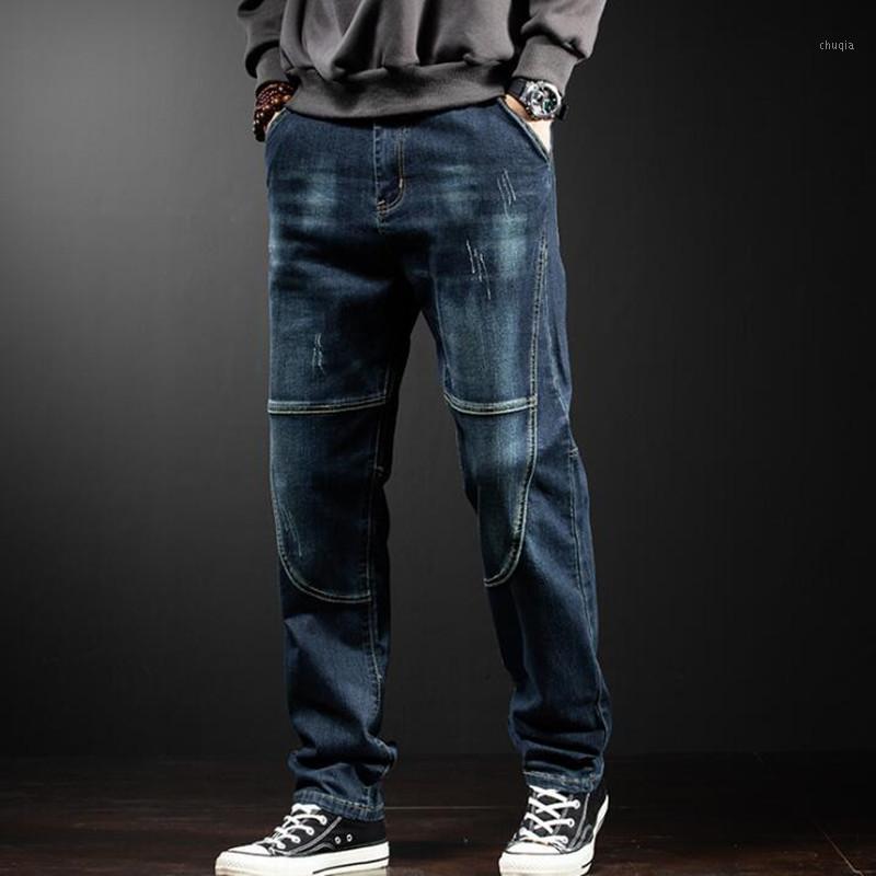 

Men's Jeans Harem Autumn Winter Men Casual Loose Baggy Denim Pants Hip Hop Joggers Trousers Man Clothing Size 42 44, Blue