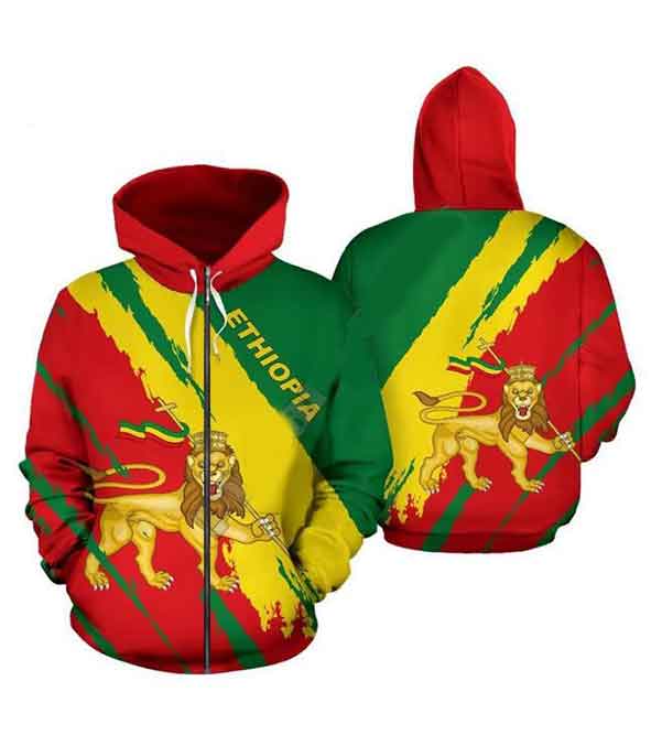 

2022 Ethiopia Full 3D Hoodie Sweatshirts Uniform Men Women Hoodies College Clothing Tops Outerwear Zipper Coat Outfit WT06, As the picture shows 1