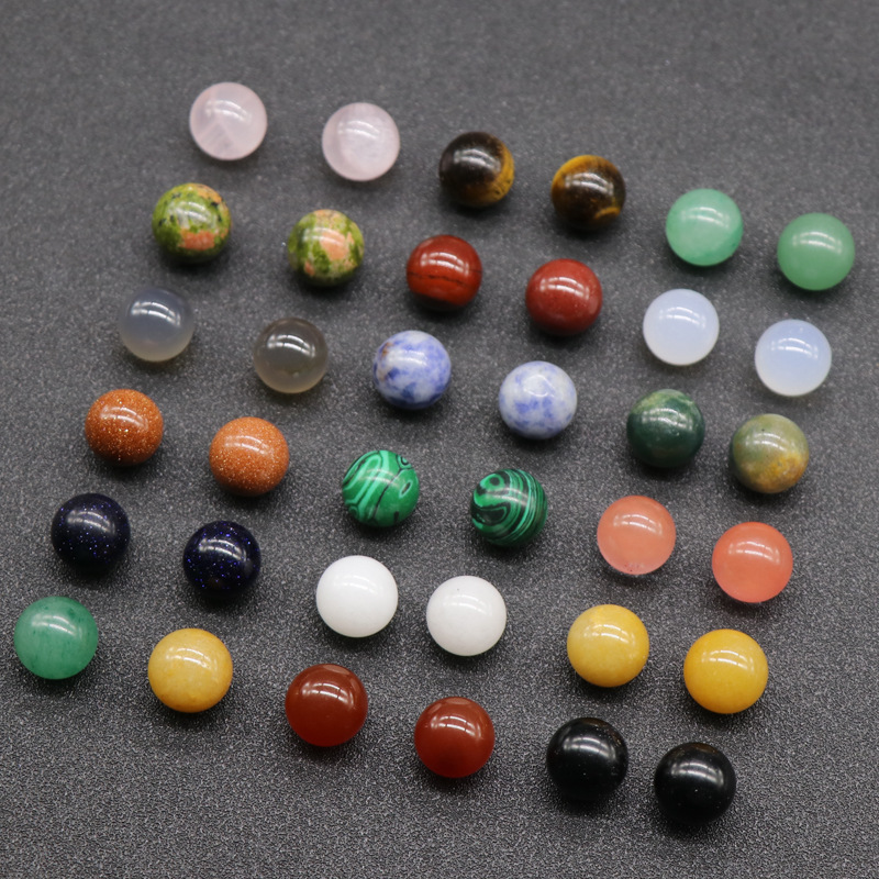 

12mm Loose Reiki Healing Chakra Natural Stone ball bead Rose Quartz Mineral Crystals Tumbled Gemstones Home Decoration Accessories Jewelry Making