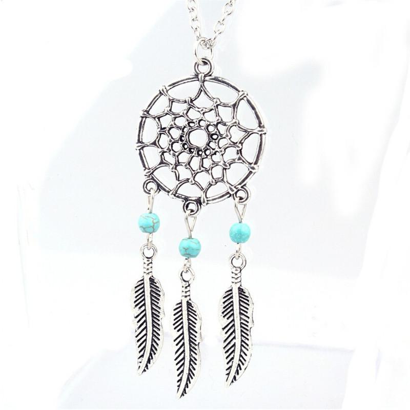 

Chains Trendy Style Dreamcatcher Pendant Mandala Lotus Necklace Yoga Feather Stone Jewelry Dream Catcher Wholesale