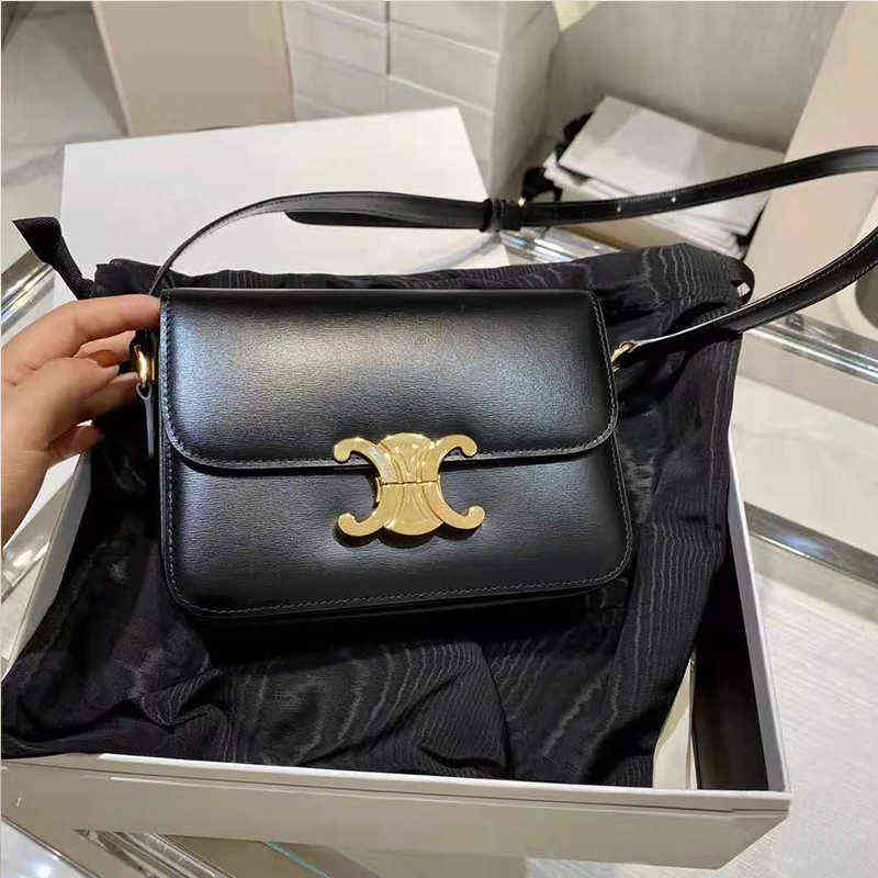 2022 Fashion de printemps et d'été Nouveau sac de boîte Tofu Sac de messager d'épaule pour femmes Arc de Triomphe Leather Small Square