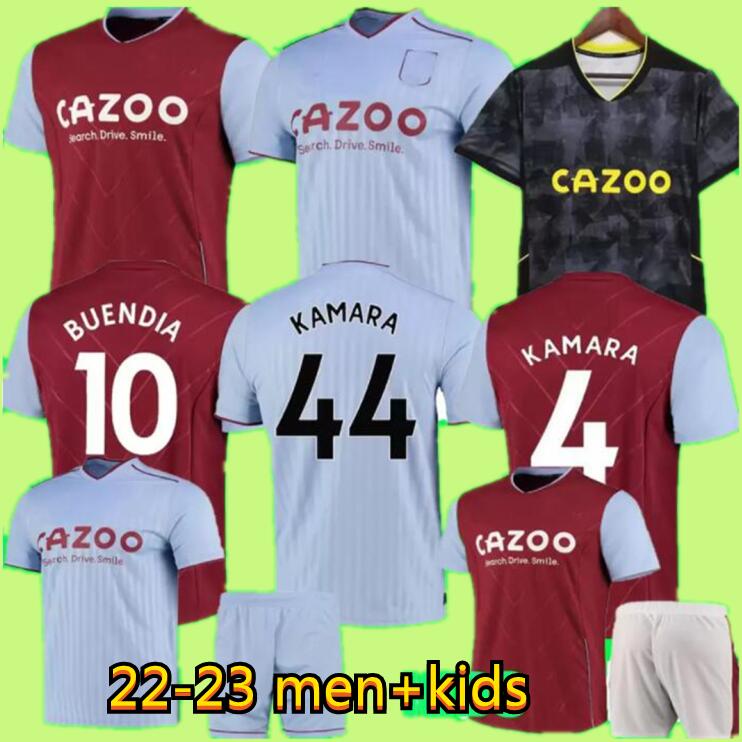 

2022 2023 Aston Villaes Kamara Soccer Jerseys 22 23 away WATKINS BUENDIA McGINN EL GHAZI DOUGLAS coutinho KONSA CASH Diego Carlos Football shirt fans player version, Home player epl