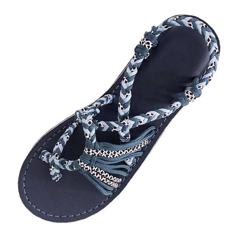 

Sandals Women 2022 Summer Fashion Rope Flip Flops Roman Beach Shoes Female Casual Slippers