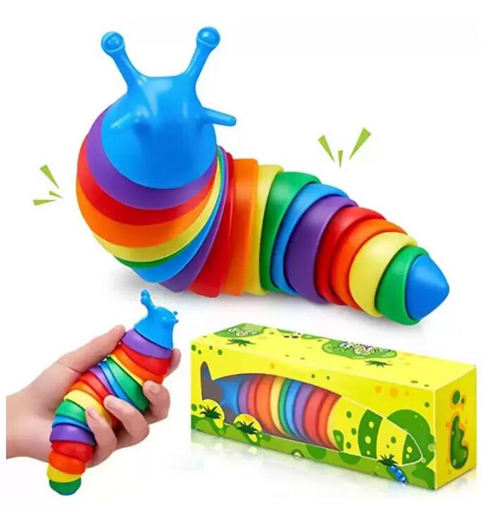 

2022 New Fidget Toy Slug Articulated Flexible 3D Slug Fidget Toy All Ages Relief Anti-Anxiety Sensory Toys for Children Aldult C0316