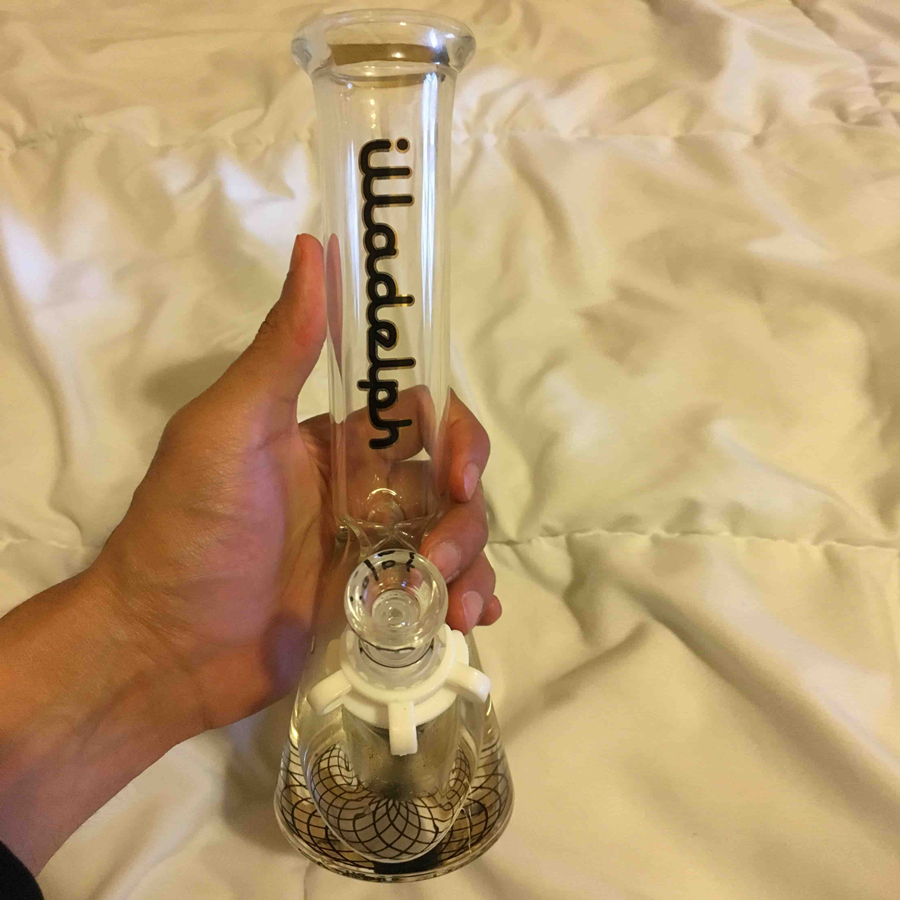 

11.8 inch green blue black white color special hookah bubbler grace glass bongs heady smoking oil rigs with 14 mm connector