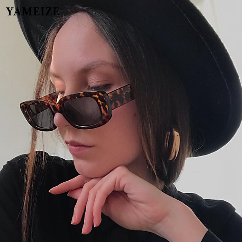 Sunglasses Fashion Small Rectangle Women Brand Designer Vintage Sun Glasses Steampunk Square Eyeglasses Lentes De Sol UVSunglasses