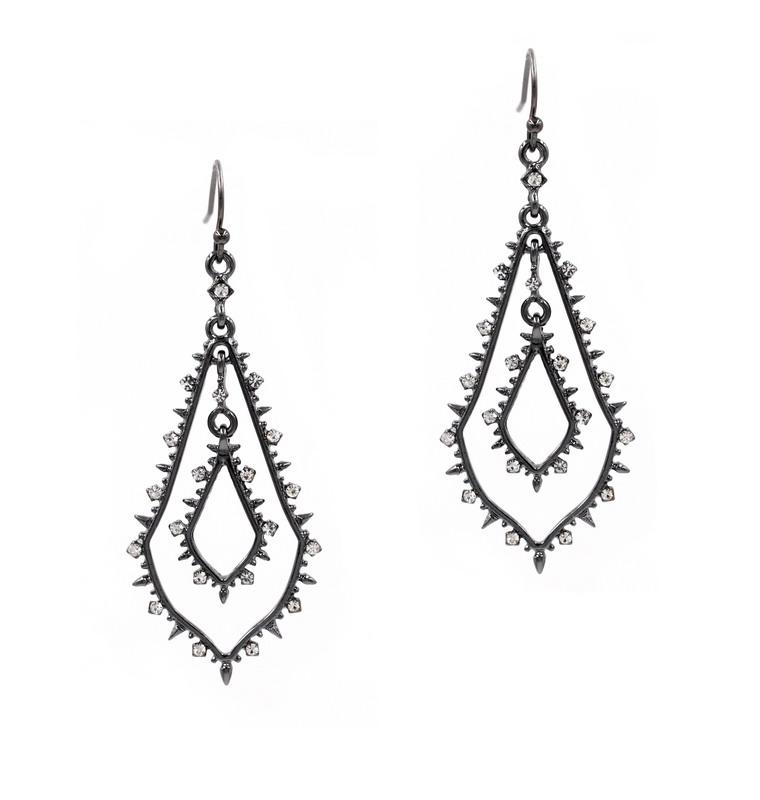 

Dangle & Chandelier Fashion Double Drop All Around Crystal Cluster Tear Earrings For WomenDangle