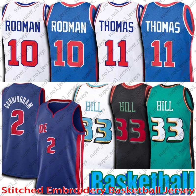 

''nba''Jerseys2 Cade Basketball Cunningham Jersey Detroit''Piston''33 Mitchell Ness Grant 33 Hill Isiah Dennis Thomas Rodman Jerseys Throwb
