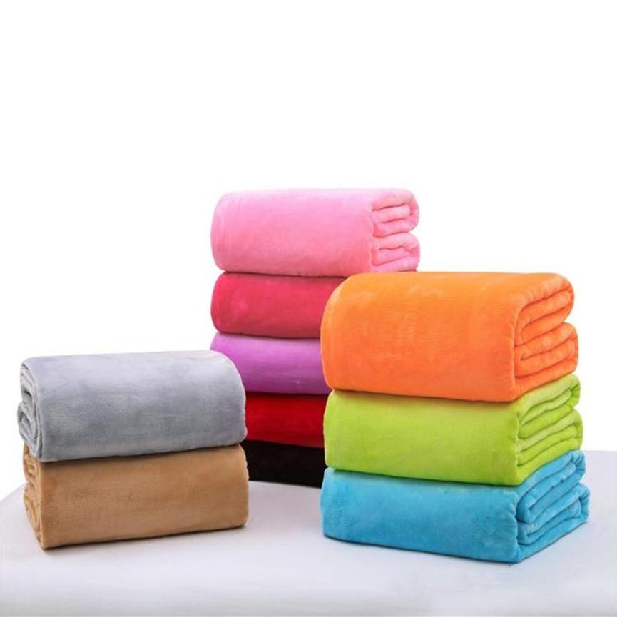 

Warm Flannel Fleece Blankets Soft Solid Blankets Solid Bedspread Plush Winter Summer Throw Blanket for Bed Sofa DH0426334Q