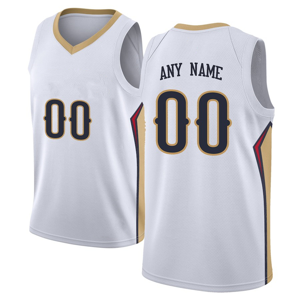 

Printed New Orleans Custom DIY Design Basketball Jerseys Customization Team Uniforms Print Personalized any Name Number Men Women Kids Youth Boys White Jersey