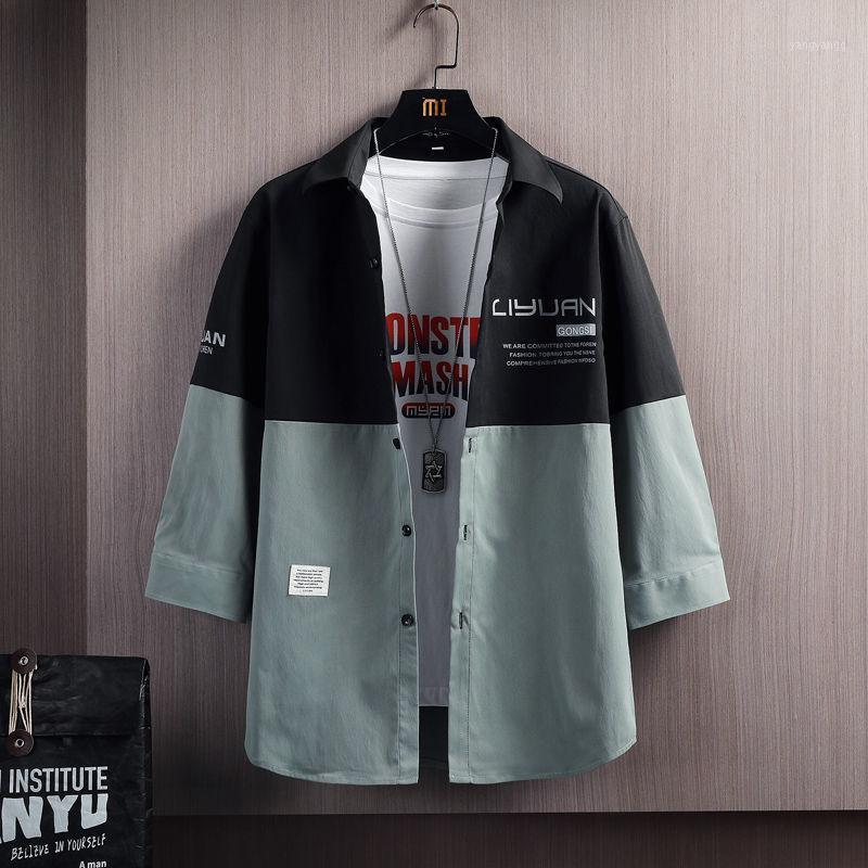 

Men's Casual Shirts Hawaiian Shirt Short Sleeve Summer Fashion Korean Slim Upper Half Camisa Masculina Streetwear, 9s3406