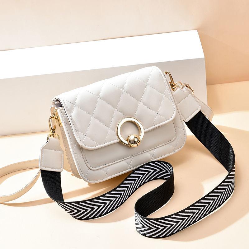 

Evening Bags Fashion Flap Plaid Small For Women 2022 Wide Strap Leather Crossbody Shoulder Bag Female Luxury Purses And Handbags, Black