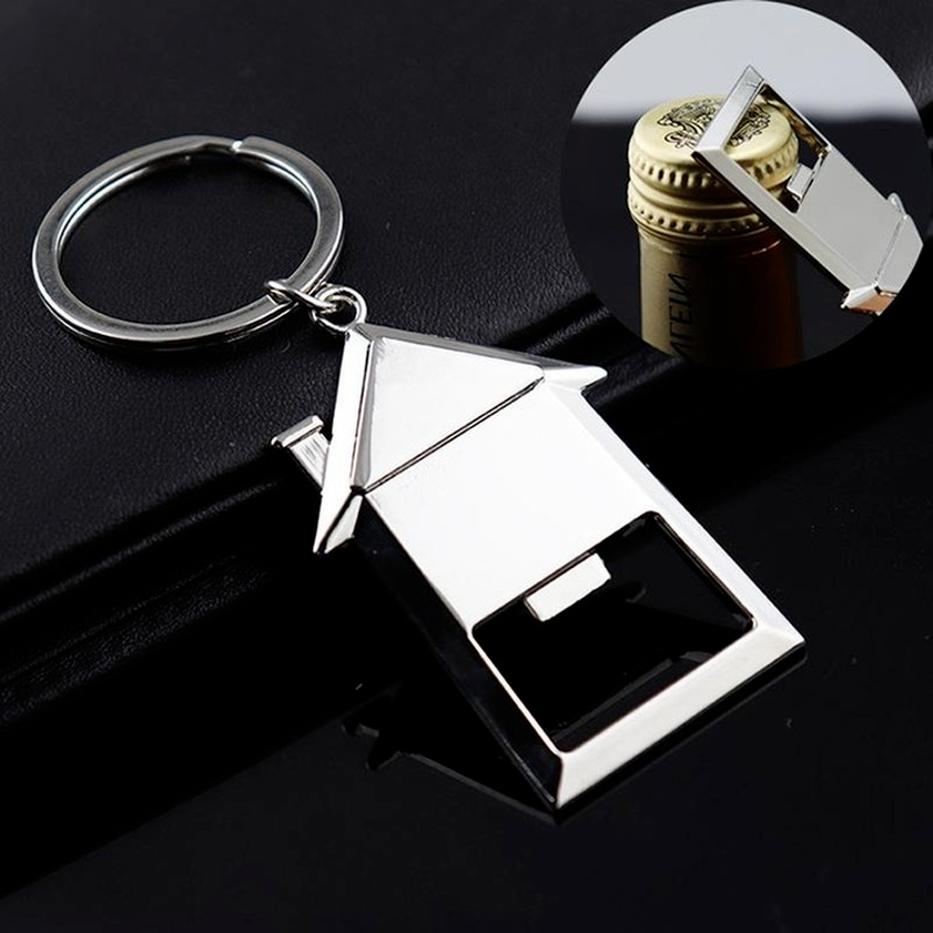 

House Shaped Bottle Opener Keychain Personalized Wedding Gifts Souvenirs Birthday Christmas Gifts for Guests Wholesale F0514