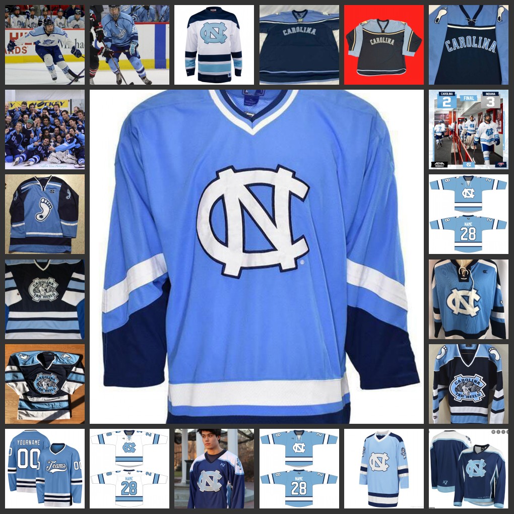 

NCAA Custom UNC North Carolina Tar Heels Stitched Hockey Jersey 81 JACK GLEASON Jerseys 66 WILLS KENDRICK-HOLMES 13 IAN REEVES 5 CARTER TANNER 33 MEKHI ASHFORD Jersey, Navy blue