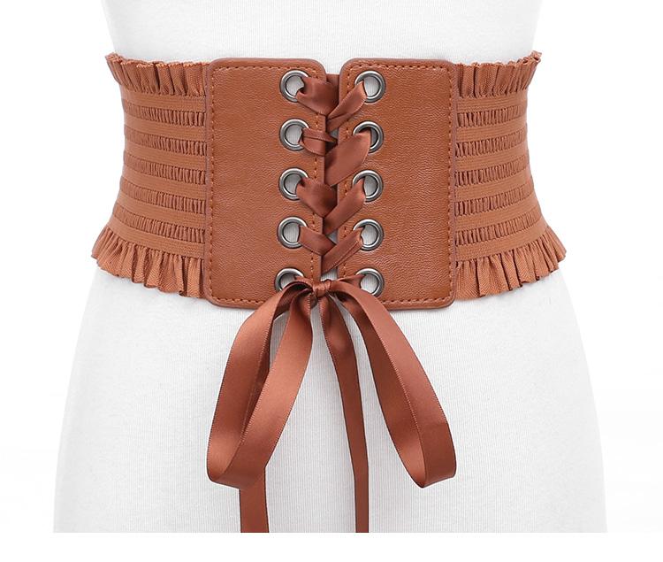 

Belts Ladies High Elastic Wide Women Ribbon Bow Tie Female Belt Ultra Fashion Waistbelt Skirt Dress Decoration Waistband, Black