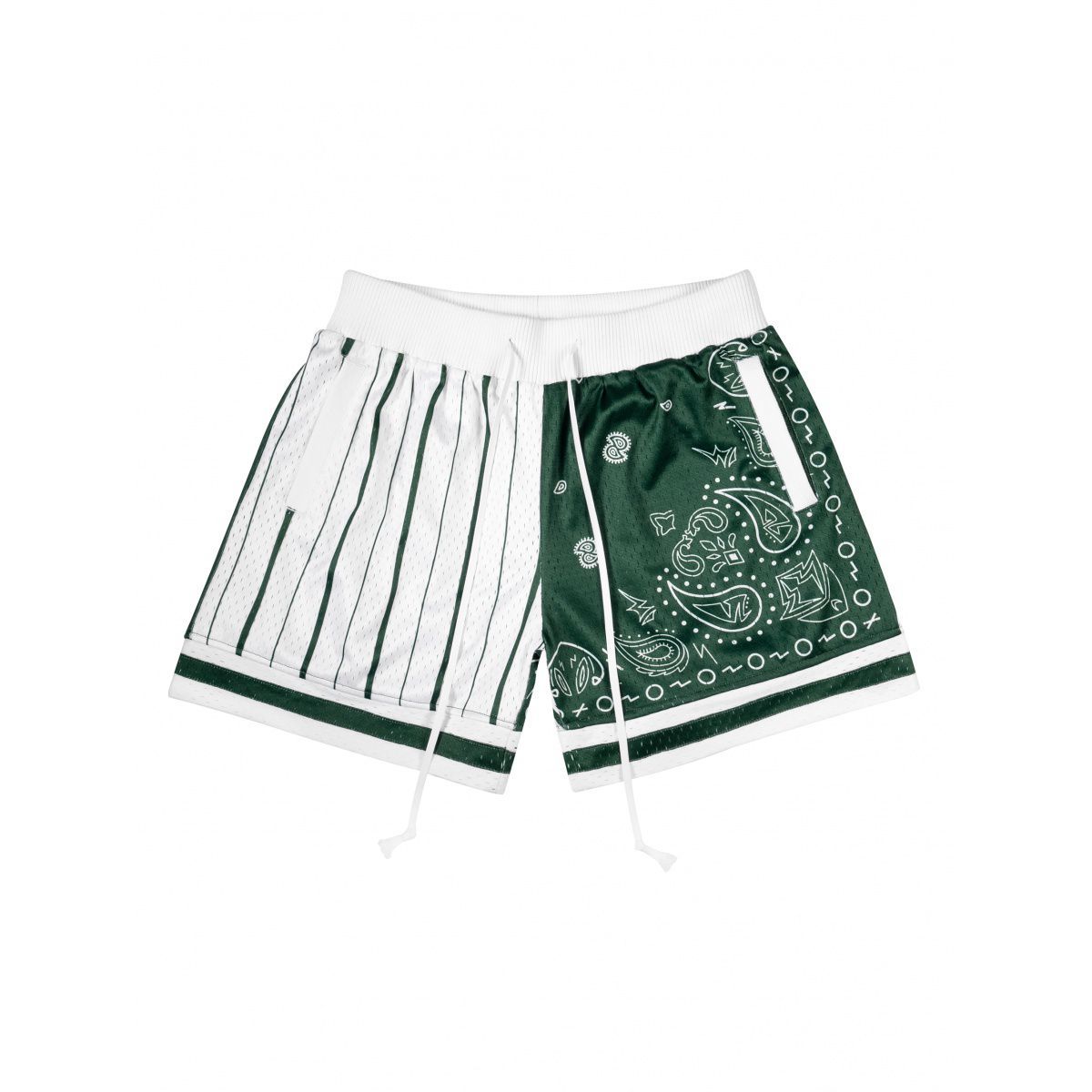 

Loose 22SS PAISLEY Vintage Quarter Double Layer Mesh Print Summer Shorts, Purple