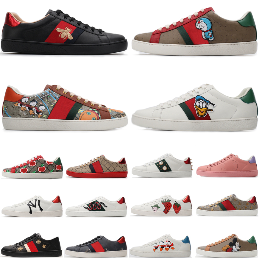 

2022 Fashion Designer Shoes High Quality Mens Womens Cartoons Casual Shoe Genuine Leather Tiger Snake Embroidery Stripes Classic Men Sneakers With Box Size 35-46, 37