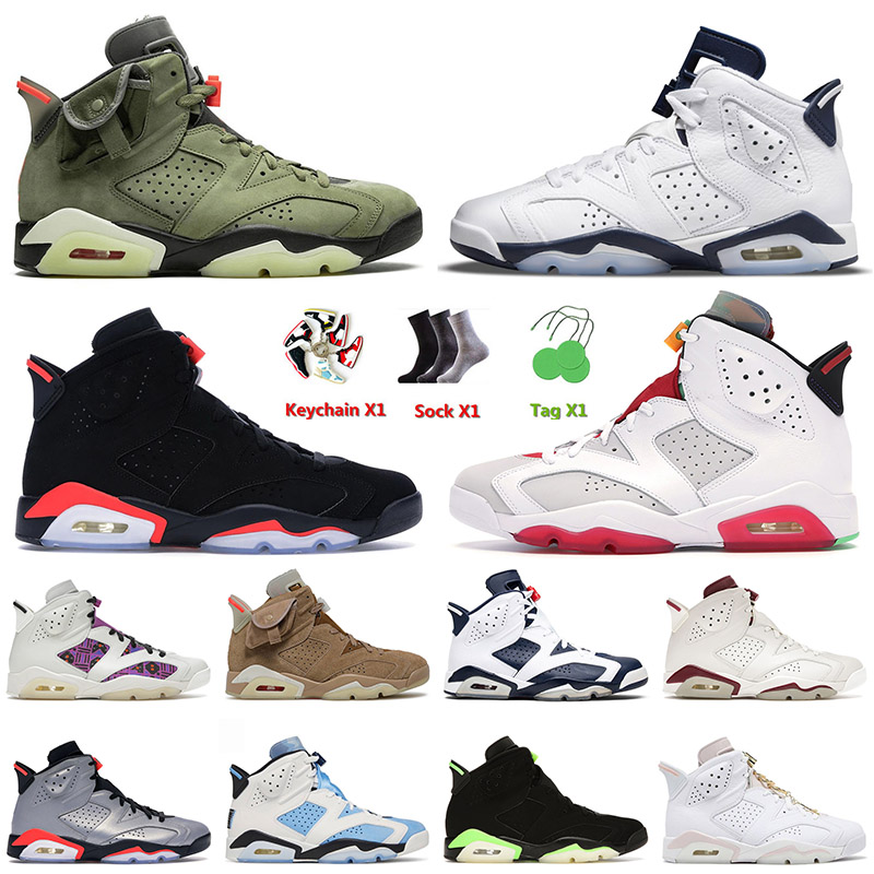 

2022 Arrival Mens Basketball Shoes 6 6s VI Jumpman Midnight Navy British Khaki Cactus Jack Hare Tour Yellow Black Infrared Men Women Jorden Retro Trainers 36-47, C41 metallic silver 40-47