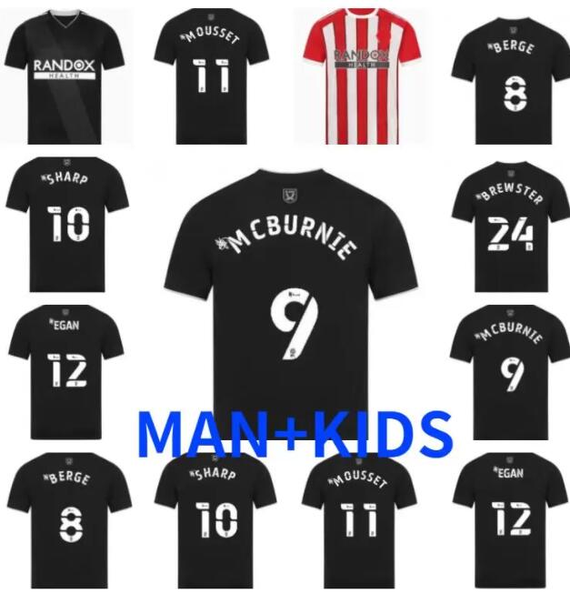 21 22 Jerseys de football Sheffield Berge Mousset Utd 2021 2022 McBurnie Lundstram Fleck Norwood Sharp Men Adult Kids Kits Football Shirt Thai To
