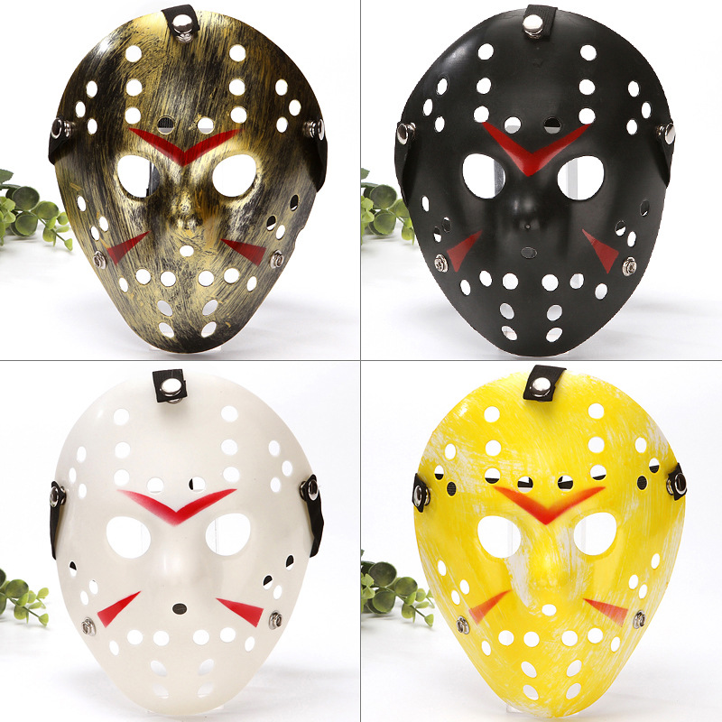 

wholesale Black Friday Jason Voorhees Freddy hockey Festival Party Full Face Mask Pure White PVC For Halloween Masks DH0005