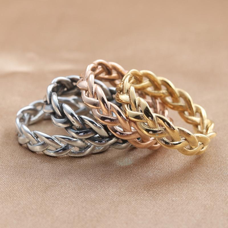 

Cluster Rings Vintage Stainless Steel Braided Celtics Knot Ring Punk Couple Simple Silver Color/Gold Men Women Fashion Jewelry WholesaleClus