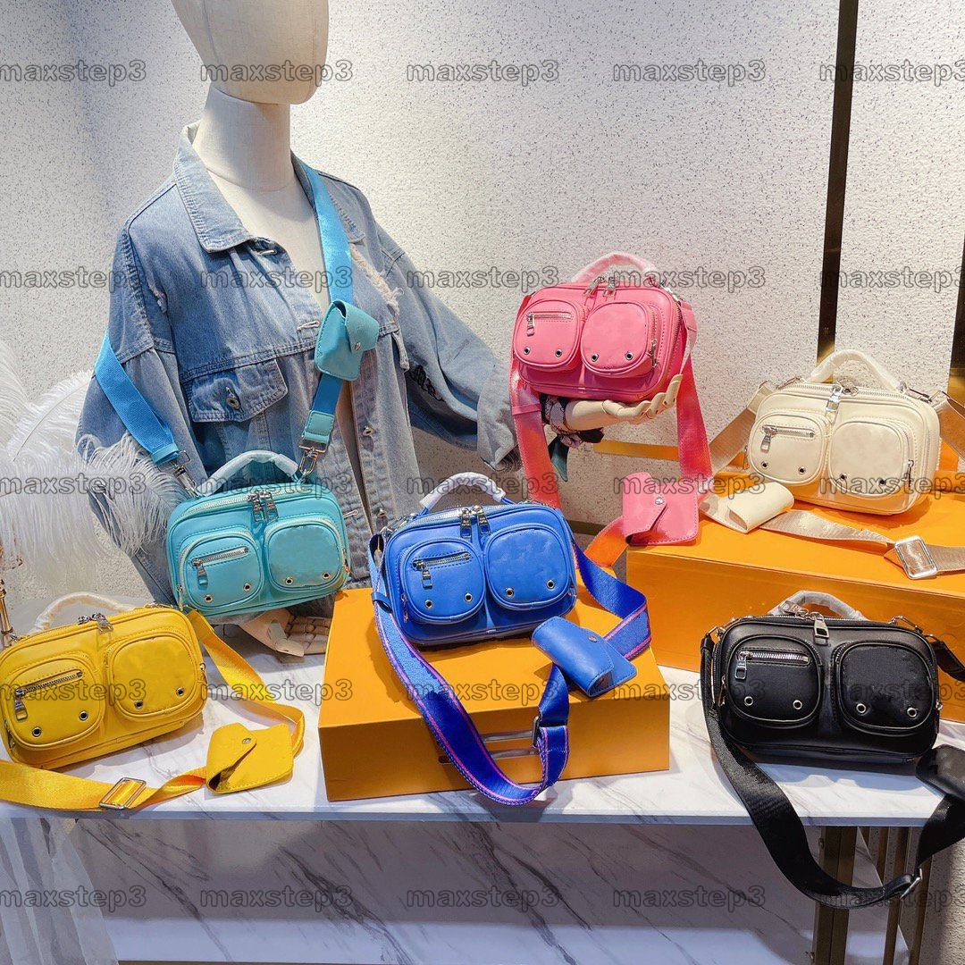 

Monograms BB Camera Bags Versatility Utility Crossbody Shoulder Bags Navy Denim Canvas Wide Textile Strap Multiple Zipped Pockets Sliding purse Luxurys Designers