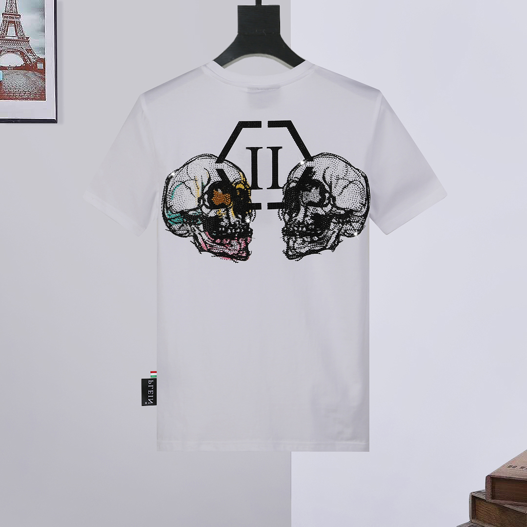 

PLEIN BEAR T SHIRT Mens Designer Tshirts Rhinestone Skull Men T-shirts Classical High Quality Hip Hop Streetwear Tshirt Casual Top Tees PB 160620, Black