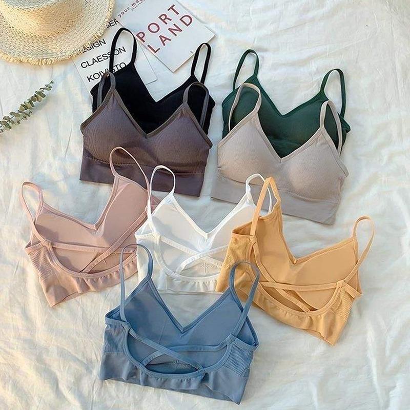 

Camisoles & Tanks Tops Women 2022 Lingerie Vest Bra Tube Top Sexy Seamless Wire Free Cami Crop Elastic Tank Mujer Push Up Solid BraCamisoles