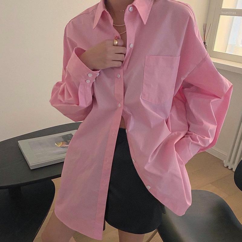 

Women's Blouses & Shirts [EWQ] Turn-down Collar Lantern Sleeve Loose Shirt 2022 Spring Women Fashion Casual Blouse Single Breasted Green Blu