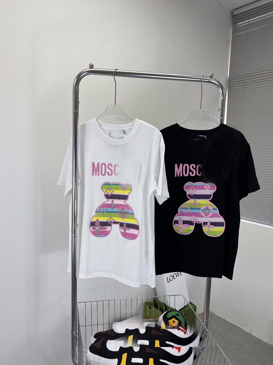 

21ss Designer Tide T Shirts Chest Letter Laminated Print Short Sleeve High Street Loose Oversize Casual T-shirt 100% Pure Cotton Tops for Men and Women T17, Black