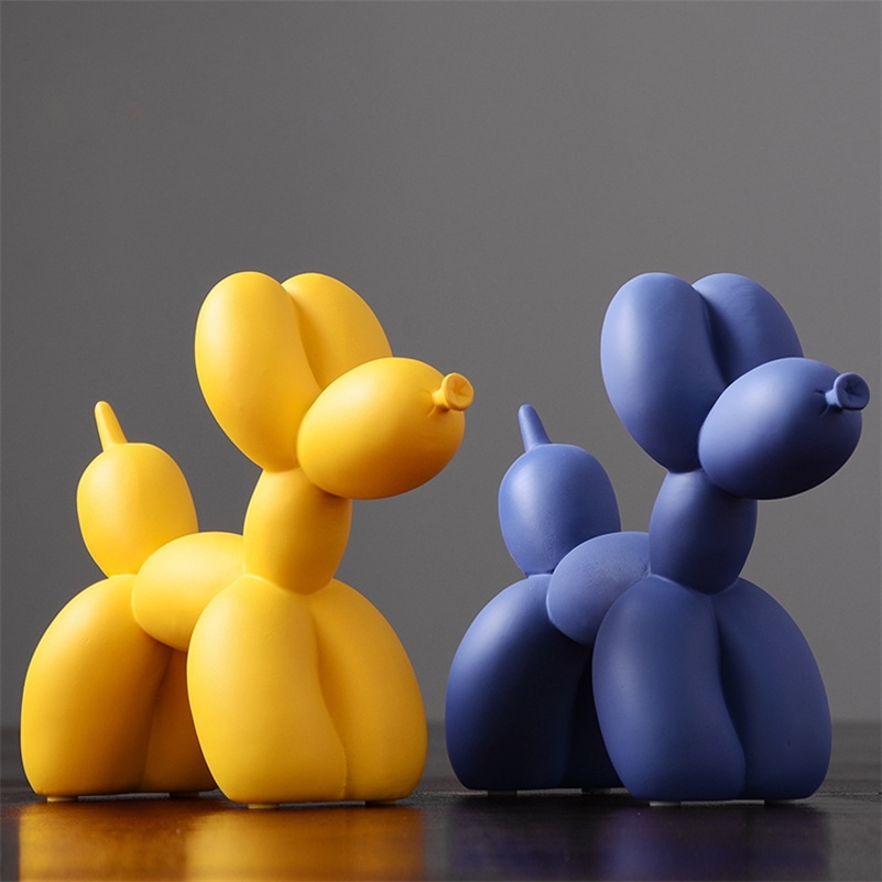 

Nordic Creative Cute Resin Balloon Dog Statue Home Decor Animal Figurine Ornaments Living Room Bedroom TV Cabinet Decoration 220524