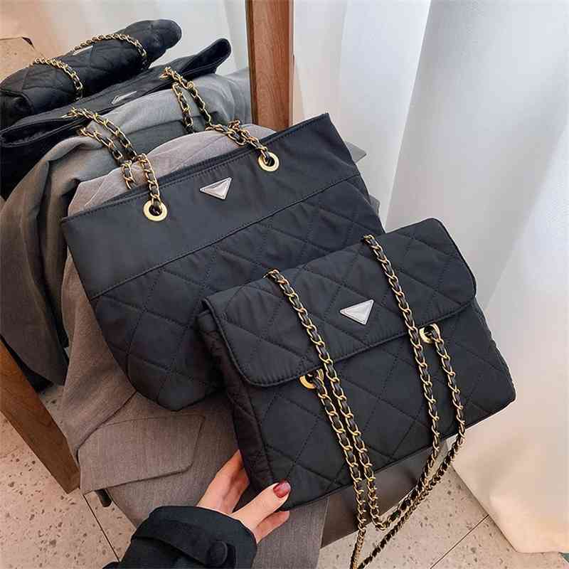 embroidery women's big bag new chain sling one shoulder large capacity messenger Bags-image-772485927