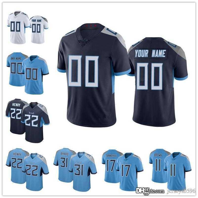 

custom Tennessee''Titans''jersey men women youth 2 Julio Jones 22 Derrick Henry 11 AJ Brown 31 Kevin Byard 17 Ryan Tannehill Football Jersey, Color